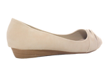 Damen Slipper Keilabsatz Ballerina Loafer Mokassins Slip On Flats Freizeit Beige # 8074