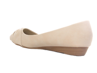 Damen Slipper Keilabsatz Ballerina Loafer Mokassins Slip On Flats Freizeit Beige # 8074