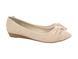 Damen Slipper Keilabsatz Ballerina Loafer Mokassins Slip On Flats Freizeit Beige # 8074