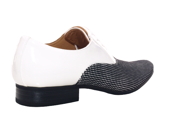 Chaussures de ville homme design, chaussures de costume, chaussures de soirée, aspect verni blanc # 157-81