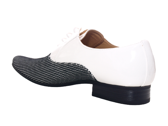 Chaussures de ville homme design, chaussures de costume, chaussures de soirée, aspect verni blanc # 157-81