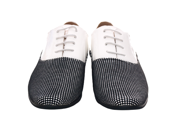 Chaussures de ville homme design, chaussures de costume, chaussures de soirée, aspect verni blanc # 157-81