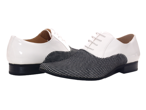 Men's Designer Business Low Shoes Suit Shoes Evening Shoes Patent Look White # 157-81