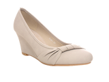 Damen Pumps Keilabsatz Schuhe Beige  # 9381