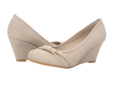 Damen Pumps Keilabsatz Schuhe Beige  # 9381