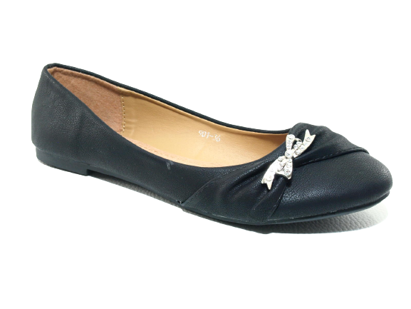 Chaussures à enfiler pour femmes, ballerines, loafers, mocassins, slip-on, chaussures plates, loisirs, noir # 901-36