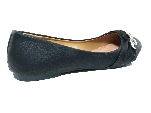 Chaussures à enfiler pour femmes, ballerines, loafers, mocassins, slip-on, chaussures plates, loisirs, noir # 901-36
