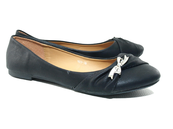 Chaussures à enfiler pour femmes, ballerines, loafers, mocassins, slip-on, chaussures plates, loisirs, noir # 901-36