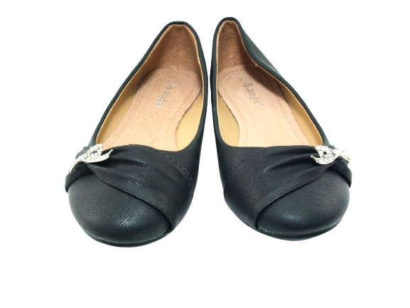Chaussures à enfiler pour femmes, ballerines, loafers, mocassins, slip-on, chaussures plates, loisirs, noir # 901-36