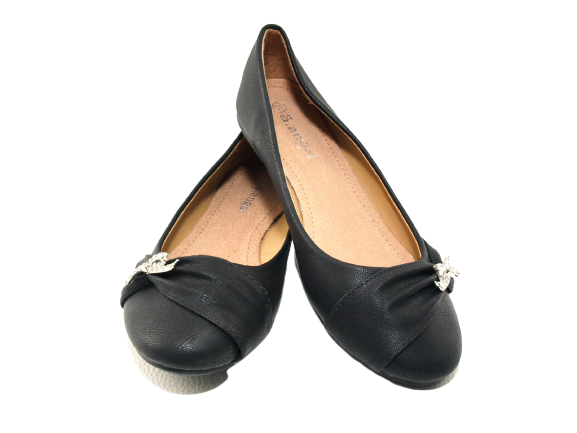 Chaussures à enfiler pour femmes, ballerines, loafers, mocassins, slip-on, chaussures plates, loisirs, noir # 901-36