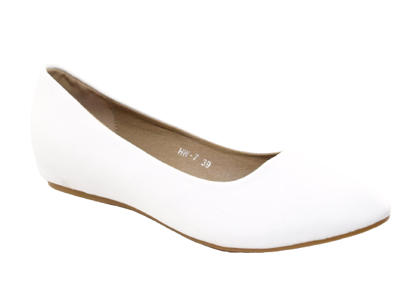 Women's Wedge Ballerina Loafers Moccasins Slip-On Flats Leisure White # 7
