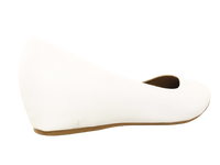 Damen Slipper Keilabsatz Ballerina Loafer Mokassins Slip On Flats Freizeit White # 7