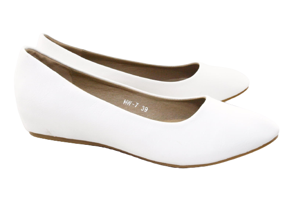 Women's Wedge Ballerina Loafers Moccasins Slip-On Flats Leisure White # 7
