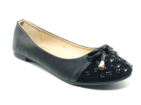 Damen Slipper Halbschuhe Ballerina Loafer Mokassins Slip On Flats Freizeit Black # 8