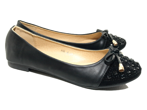 Women's Slip-on Shoes Ballerinas Loafers Moccasins Slip-on Flats Casual Black # 8