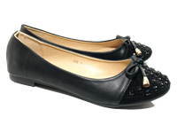 Damen Slipper Halbschuhe Ballerina Loafer Mokassins Slip On Flats Freizeit Black # 8