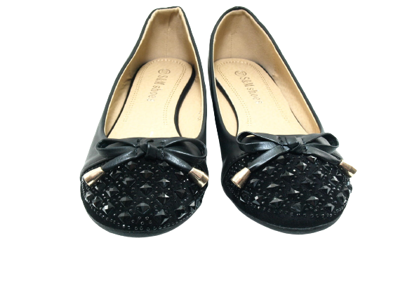 Women's Slip-on Shoes Ballerinas Loafers Moccasins Slip-on Flats Casual Black # 8