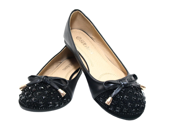 Women's Slip-on Shoes Ballerinas Loafers Moccasins Slip-on Flats Casual Black # 8