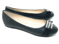 Damen Slipper Halbschuhe Ballerina Loafer Mokassins Slip On Flats Freizeit Black # 8382-7