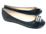 Damen Slipper Halbschuhe Ballerina Loafer Mokassins Slip On Flats Freizeit Black # 8382-7