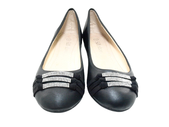 Women's Slip-on Shoes Ballerinas Loafers Moccasins Slip-on Flats Casual Black # 8382-7