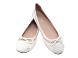 Damen Slipper Halbschuhe Ballerina Loafer Mokassins Slip On Flats Freizeit White # 88-11