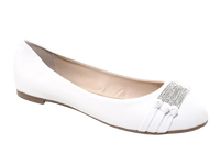 Damen Slipper Halbschuhe Ballerina Loafer Mokassins Slip On Flats Freizeit White # 8382-7