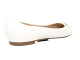 Damen Slipper Halbschuhe Ballerina Loafer Mokassins Slip On Flats Freizeit White # 8382-7