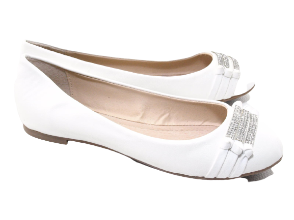 Women's Slip-on Shoes Ballerinas Loafers Moccasins Slip-ons Flats Casual White # 8382-7