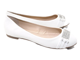 Damen Slipper Halbschuhe Ballerina Loafer Mokassins Slip On Flats Freizeit White # 8382-7