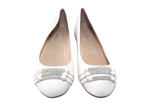 Women's Slip-on Shoes Ballerinas Loafers Moccasins Slip-ons Flats Casual White # 8382-7