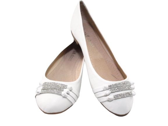 Women's Slip-on Shoes Ballerinas Loafers Moccasins Slip-ons Flats Casual White # 8382-7