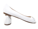 Damen Slipper Halbschuhe Ballerina Loafer Mokassins Slip On Flats Freizeit White # 8382-7