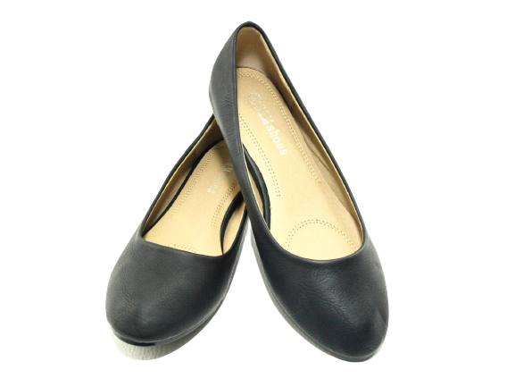 Chaussures à enfiler femme compensées ballerines mocassins slip-on plates décontractées noir # 7