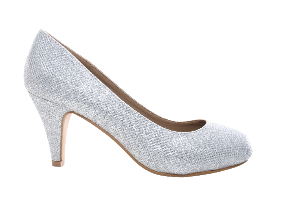 Women's High Heel Platform Pumps Evening Shoes Stilettos Silver # 9373