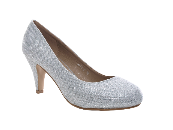 Women's High Heel Platform Pumps Evening Shoes Stilettos Silver # 9373