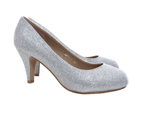 Women's High Heel Platform Pumps Evening Shoes Stilettos Silver # 9373