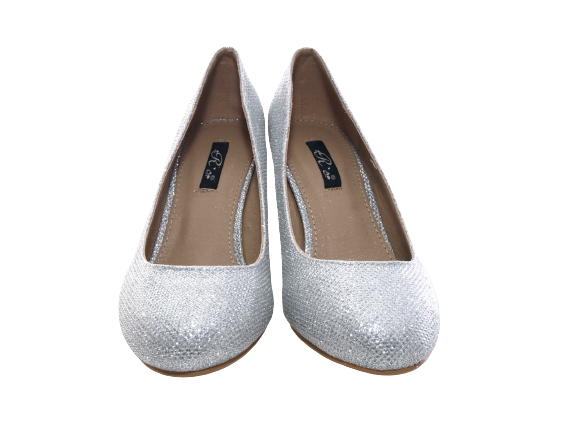 Women's High Heel Platform Pumps Evening Shoes Stilettos Silver # 9373