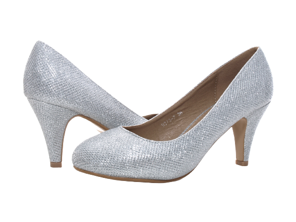 Women's High Heel Platform Pumps Evening Shoes Stilettos Silver # 9373