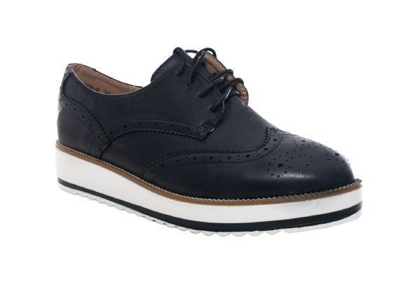 Damenschuhe Designer Schnürr Halbsschuhe Plateauschuhe Black # 6288
