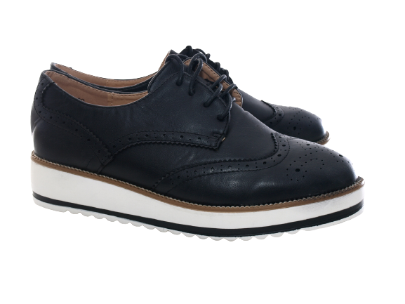 Damenschuhe Designer Schnürr Halbsschuhe Plateauschuhe Black # 6288
