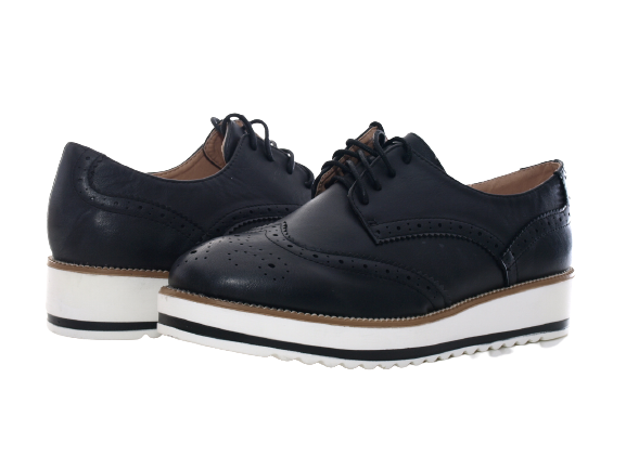 Damenschuhe Designer Schnürr Halbsschuhe Plateauschuhe Black # 6288