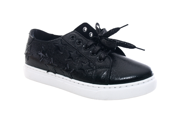 Baskets sneakers chaussures de running chaussures basses fitness plates décontractées femme noir # 6711