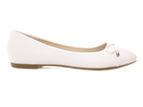 Damen Slipper Halbschuhe Ballerina Loafer Mokassins Slip On Flats Freizeit White # 10105