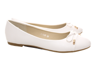 Damen Slipper Halbschuhe Ballerina Loafer Mokassins Slip On Flats Freizeit White # 10105