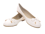 Damen Slipper Halbschuhe Ballerina Loafer Mokassins Slip On Flats Freizeit White # 10105