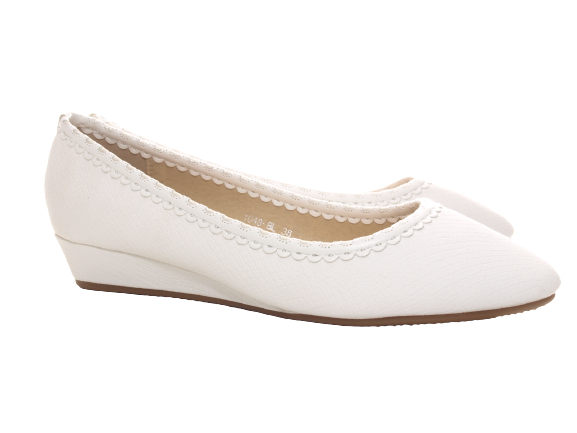 Ballerines compensées pour femmes, mocassins, chaussures à enfiler, chaussures plates, décontractées, blanc # 1048