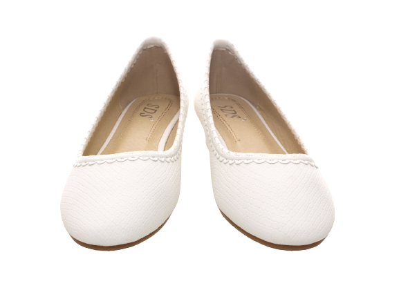 Ballerines compensées pour femmes, mocassins, chaussures à enfiler, chaussures plates, décontractées, blanc # 1048