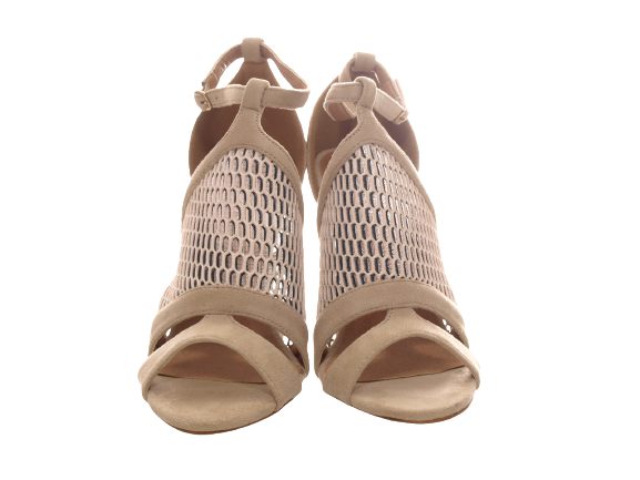 Escarpins à talons hauts pour femmes, chaussures de soirée, brides, blanc cassé # 66-8