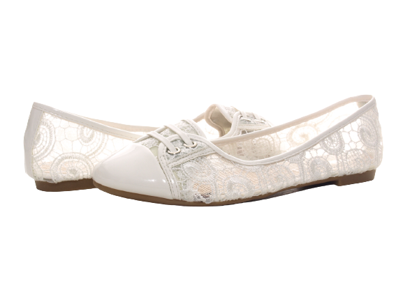 Mocassins ballerines chaussures basses pour femmes slip-on décontractés blancs # 006-9